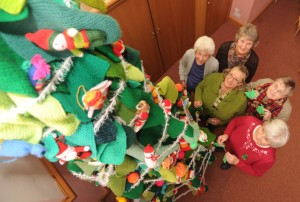 03/12/13 Nine-foot knitted Christmas tree in Fenstanton